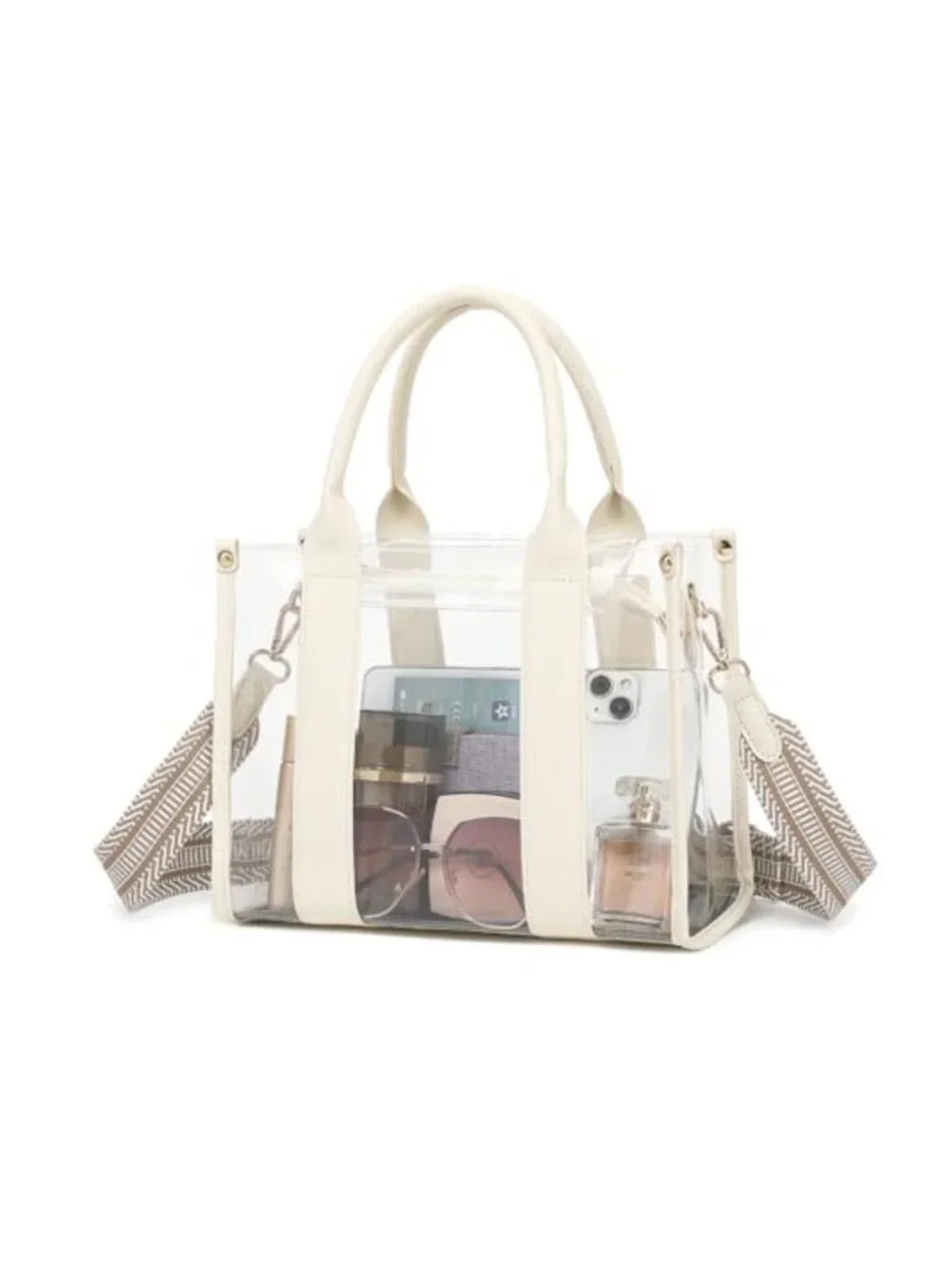 Clear PVC Tote Bag Stadium Approved Crossbody Handbag